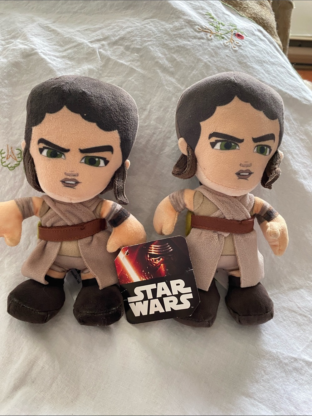 Star Wars 2 Rey Plush Dolls - Brown, Tan & Black Pair